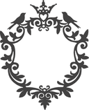 Elegant Vintage Ornamental Frame with Birds DXF Vector for Laser Cutting