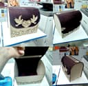 Elegant Wedding Card Box with Doves Laser Cut Vector File