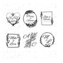 Elegant Wedding Monogram Wreaths Vector Set for Laser Engraving