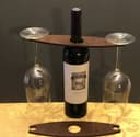 Elegant Wine Bottle and Glass Holder Vector for Laser Cutting
