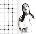 Elegant Woman Silhouette with Geometric Grid Vector File
