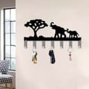 Elephant Family Safari Wall Key Rack Vector File (DXF, SVG)