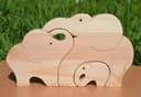 Elephant Family Wooden Jigsaw Puzzle Vector File (DXF)