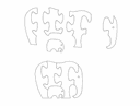 Elephant Jigsaw Puzzle Vector Design - DXF File
