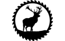 Elk in Circular Saw Blade Vector Design for CNC Laser Cut