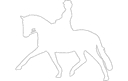 Equestrian Rider on Horse Silhouette Vector DXF