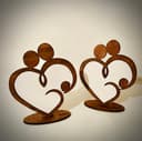 Family Heart Couple Silhouette Laser Cut Vector SVG File