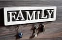 Family Key Holder Wall Sign Laser Cut Vector File