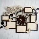 Family Photo Frame Wall Clock Vector File for Laser Cutting