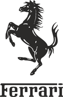 Ferrari Prancing Horse Logo Vector for Laser Cutting