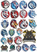 Fierce Dragon Head Vector Collection for Laser Cutting