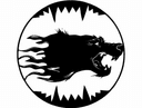 Fiery Wolf Head Circle Vector Design DXF File