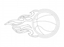 Flaming Basketball Vector Design for Laser Cutting DXF