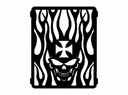 Flaming Skull with Iron Cross Vector Design DXF File