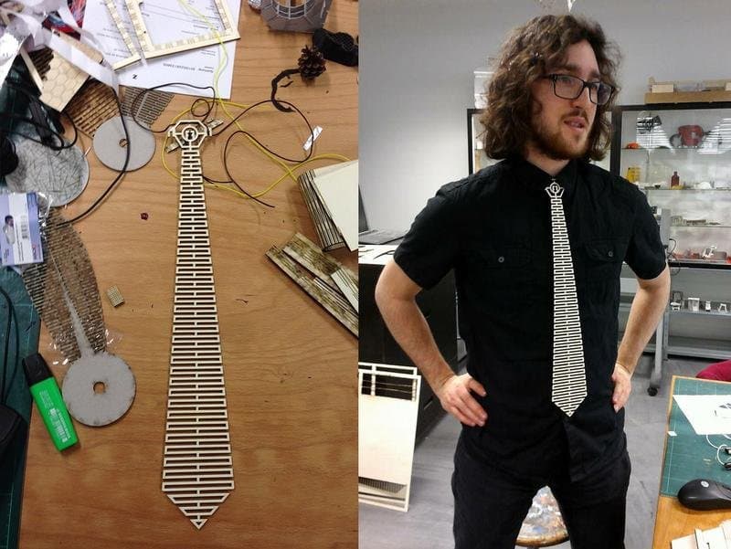 Flexible Wooden Necktie Laser Cut Vector Design
