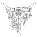 Floral Boho Bull Skull Vector for Laser Cutting (SVG, DXF)