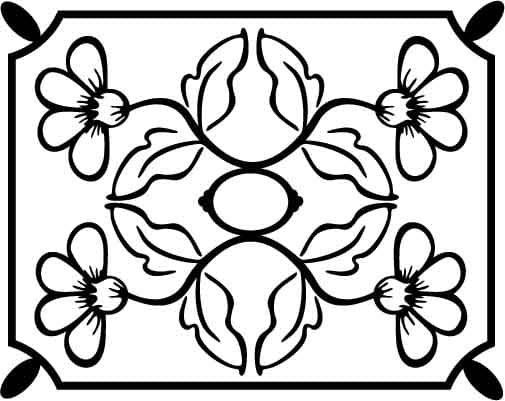 Floral Corner Ornate Panel Vector Design for Laser Cutting