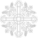 Floral Cross with Wheat Vector Design for Laser Cutting DXF