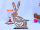 Floral Easter Bunny Laser Cut Vector File (SVG/DXF)