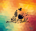 Floral Garden and Butterfly Silhouette Vector DXF File