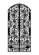 Floral Garden Gate Decorative Screen DXF Vector File