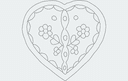 Floral Heart Decorative Vector Design DXF File
