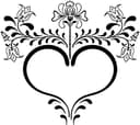 Floral Heart Motif Vector Design for Laser Cutting