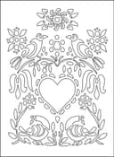 Floral Love Birds Heart Vector Art for Laser Cutting