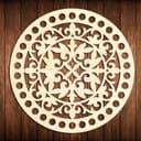 Floral Mandala Crochet Basket Base DXF Vector File