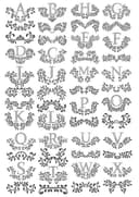 Floral Monogram Alphabet Vector Set for Laser Cutting