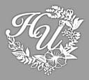 Floral Monogram HU Lettering Laser Cut Vector File