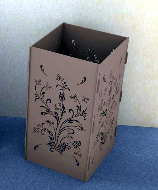 Floral Pattern Laser Cut Decorative Vase Vector File