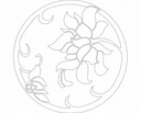 Floral Round Decorative Panel Vector DXF File