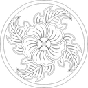 Floral Round Emblem Vector File for Laser Cutting