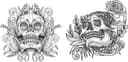 Floral Skull Art Vector Designs for Laser Cutting (CDR, SVG, DXF)