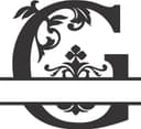 Floral Split Letter G Monogram Vector DXF for Laser Cutting