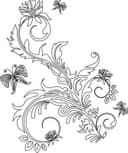 Floral Swirls and Butterflies Vector Design for Laser Cutting