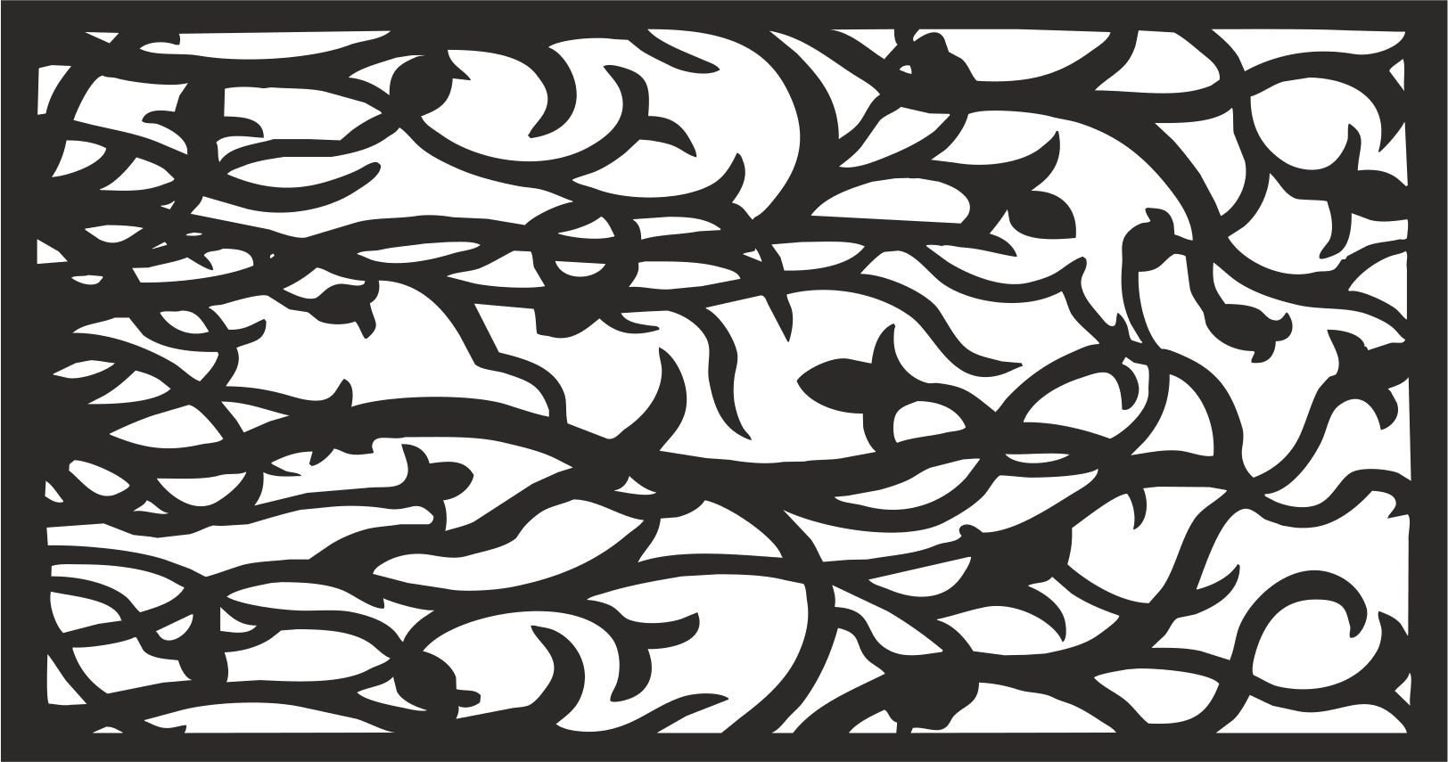 Floral Vine Decorative Panel Laser Cut Vector File