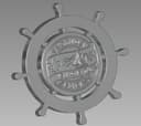 Florida Sea Base Ship Wheel Emblem Vector File DXF
