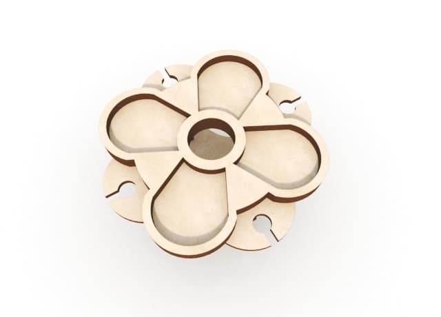 Flower Wine Glass Holder Stand Laser Cut Vector Plan