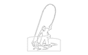 Fly Fishing Man Vector Design for Laser Cutting DXF