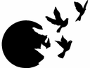 Flying Doves Silhouette Vector DXF File for Laser Cutting
