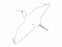 Flying Egret Outline Vector File for Laser Cutting DXF SVG