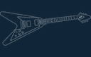 Flying V Electric Guitar Vector File for Laser Cutting DXF