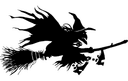 Flying Witch Silhouette Vector Design for Laser Cutting DXF