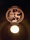 Forest Deer and Rabbit Candle Holder DXF Laser Cut File