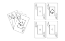 Four Aces Playing Cards Vector Design for Laser Cutting DXF