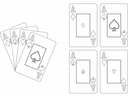 Four Aces Playing Cards Vector Design for Laser Cutting DXF