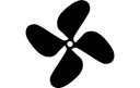 Four-Blade Boat Propeller Vector Design DXF File