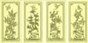 Four Seasons Floral Panel Vector Art Set - CNC Relief Design